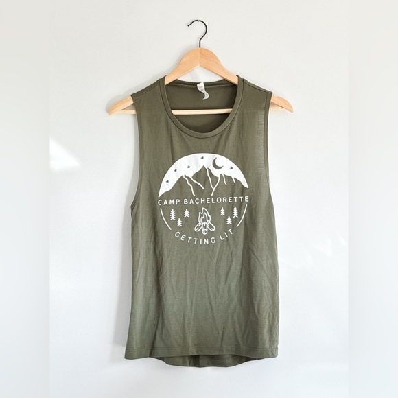 Green Camp Bachelorette Tank  - Size Medium - Picture 1 of 1